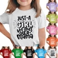 thumbnail image 1 of Rvasteizo Kids Long Sleeve Shirt Print Mom Letter Crew Neck Short Sleeve Breathable Cotton Tee for Boys Girls 3 to 15 Years School Wear, 1 of 5