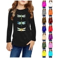 thumbnail image 1 of Rvasteizo Girls Base Layer Pullover Long Sleeve Crewneck Print Fall Winter Tops ,5 T, 1 of 5