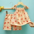 thumbnail image 1 of Rvasteizo Toddler Girl Outfits Print Scenery Sleeveless Top Shorts Thin Sleepwear Set for 1-6 Years, 1 of 3