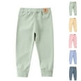 thumbnail image 1 of Rvasteizo Kids Leggings Solid Elastic Waist Warm Thermal Loose Base Full Length Sleep Loungewear for Boys Girls, 1 of 4