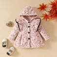 thumbnail image 1 of Rvasteizo Girls Jacket Leopard Print Ruffle Thick Fleece Long Sleeve Hooded Coat for Kids Fall Winter, 1 of 4