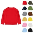 thumbnail image 1 of Rvasteizo Kids Long Sleeve Shirt Solid Crew Neck Long Sleeve Candy Color Knit Sweater Pullover for Boys Girls All Season Inner Wear, 1 of 3