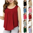thumbnail image 1 of Rvasteizo Boys Tank Tops Solid Crew Neck Sleeveless Side Ruched Elastic Soft Knit for Boys Girls 3 to 14 Years Summer Wear, 1 of 5