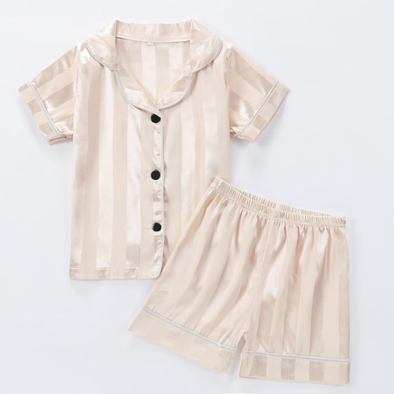 Rvasteizo Boys Short Set Stripe Print Short Sleeve Round Neck Top Shorts Silk Like Shorts Outfits 12Months to 8Years