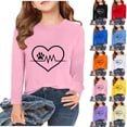 thumbnail image 1 of Rvasteizo Girls Shirts Base Layer Fall Winter Crewneck Long Sleeve Pullover Print 2-15Y,12 T, 1 of 5