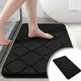 thumbnail image 1 of Rvasteizo Memory Foam Bath Mat Bathroom Rugs Ultra Soft Non Slip And Absorbent Machine Wash Dry Comfortable Thick Bath Rugs Carpet For Tub And Shower, 40x60cm, Black, 1 of 5