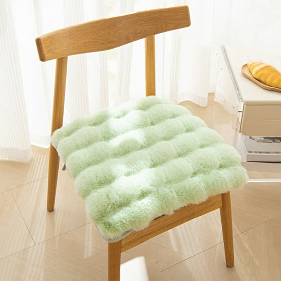 Rvasteizo Seat Cushion Chair Cushions Thicken Soft Student Seat Pad Winter Warm Office Chair Sit Mat Non-Slip Plush Stool Cushions, 40x40cm, Green