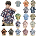 thumbnail image 1 of Rvasteizo Shirts for Boys Girls Fashion Print Lapel Chest Pocket Light Short Sleeve Shirt Top for Boys Girls, 1 of 4