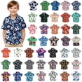thumbnail image 1 of Rvasteizo Shirts for Boys Girls Hawaiian Print Lapel Pocket Wear Short Sleeve Casual Shirt Top for Boys Girls 2-15Years, 1 of 5