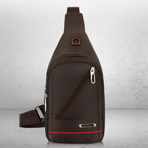 Rvasteizo Small Sling Crossbody Bag Chest Shoulder Travel Bag Casual Daypack Sling Purse For Men Women With Earphone Hole Water