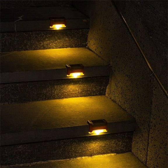 Christmas Clearance 2024! Rvasteizo Solar Staircase Light, Outdoor Staircase Light, LED Staircase Light, Courtyard Decoration Light, Fence Pole Light