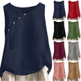 thumbnail image 1 of Rvasteizo Tank Tops for Women Sleeveless Solid Round Neck Summer Breathable Ladies Daily Loose Relaxed Camisole Blouse, 1 of 5