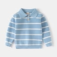 thumbnail image 1 of Rvasteizo Toddler Button Down Shirt Solid Lapel Long Sleeve Stripe Knit Sweater for Boys 1 to 8 Years Fall Daily Wear, 1 of 4
