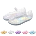 thumbnail image 1 of Rvasteizo Toddler Girls Closed Toe Jelly Shoes Shiny Beach Shoes, 1 of 5
