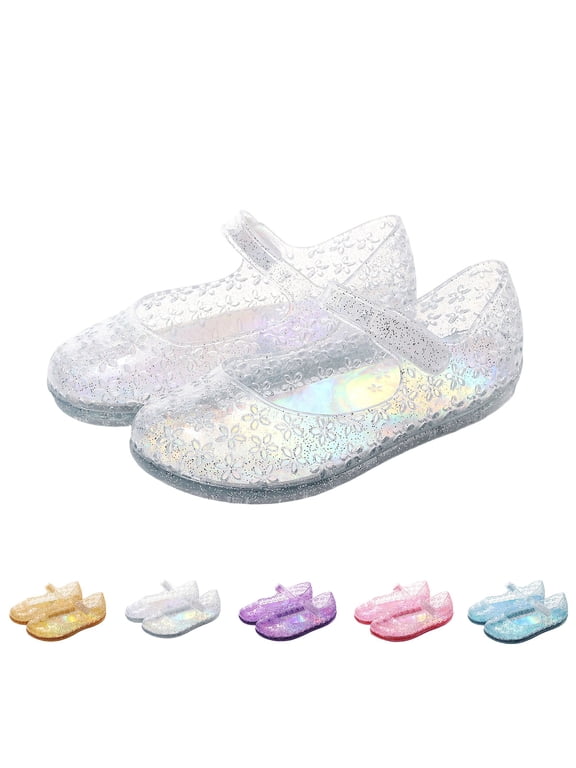 Jelly Shoes for Girls Closed Toe Princess Summer Beach Footwear for Big Kids