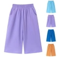 thumbnail image 1 of Rvasteizo Toddler Girls Wide Leg Pants Fall Winter Elastic Waist Cotton Fabric Fashion Casual Bottoms for Kids 1-9Y 4 Years, 1 of 5