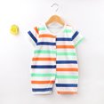 thumbnail image 1 of Rvasteizo Girls Romper Solid Short Sleeve Light Cotton for Toddler Summer Attire, 1 of 4