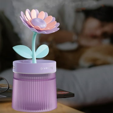Rvasteizo USB Humidifier With Light-Quiet Cool Mist Humidifier For Bedroom And Office -Plants-Easy To Clean
