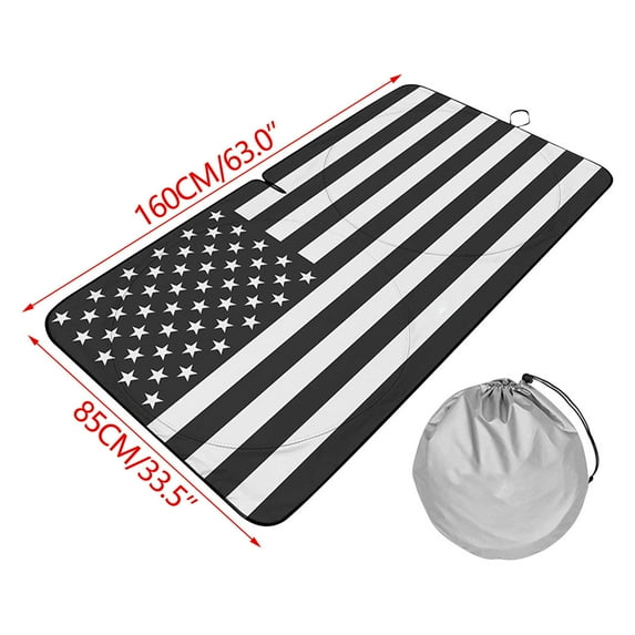 Rvasteizo Windshield Sun Shade American Flag USA Patriotic Design Foldable Car Front Window Sunshade For Sedans SUV Truck