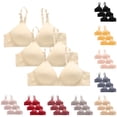thumbnail image 1 of Rvasteizo Women 3PC Wireless Active 3 Hook Thin Push Up Breathable Cozy Everyday Bra Set, 1 of 4