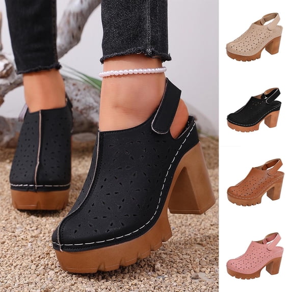 Rvasteizo Women Bohemian Shoes Solid Thick Sole Ethnic Look Summer Casual Layout