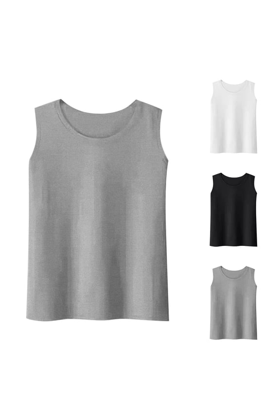 Tank Tops for Women Small Thin Strap Sleeveless Inner Sport Outer Wear Round Neck Light Summer Ladies Camisole Blouse