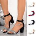 thumbnail image 1 of Rvasteizo Women Fashion Shoes Solid Round Toe Open Toe High Heel Summer Beach Outdoor Footwear, 1 of 5