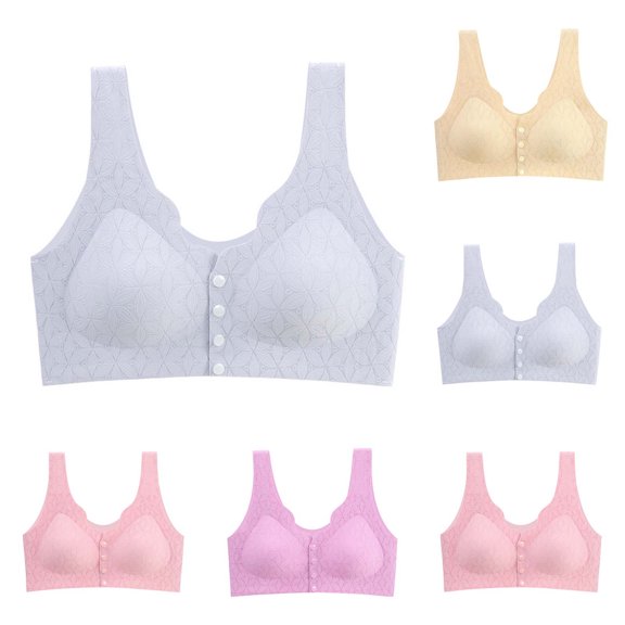 Rvasteizo Women Wireless Bra Wireless Bust Lift Breathable Seamless Thin Cup Front Closure Tank Wear