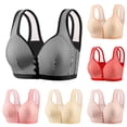 thumbnail image 1 of Rvasteizo Women Wireless Bra Stripe Print Front Closure Plus Size Full Cup Everyday Bra, 1 of 3