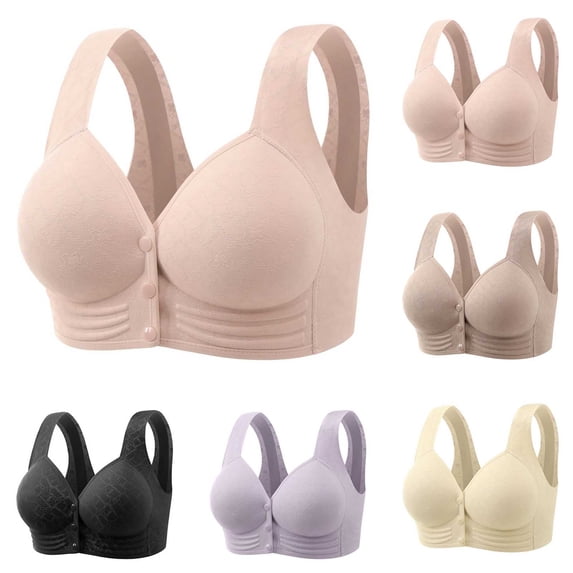 Rvasteizo Women Wireless Bra Plus Size Front Closure Tank Wireless Bust Lift Breathable Everyday Bra