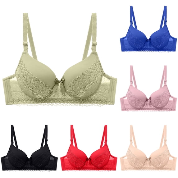 Rvasteizo Bras for Women No Underwire Solid Thin Cup Adjustment Bust Support Daily Comfy Wear