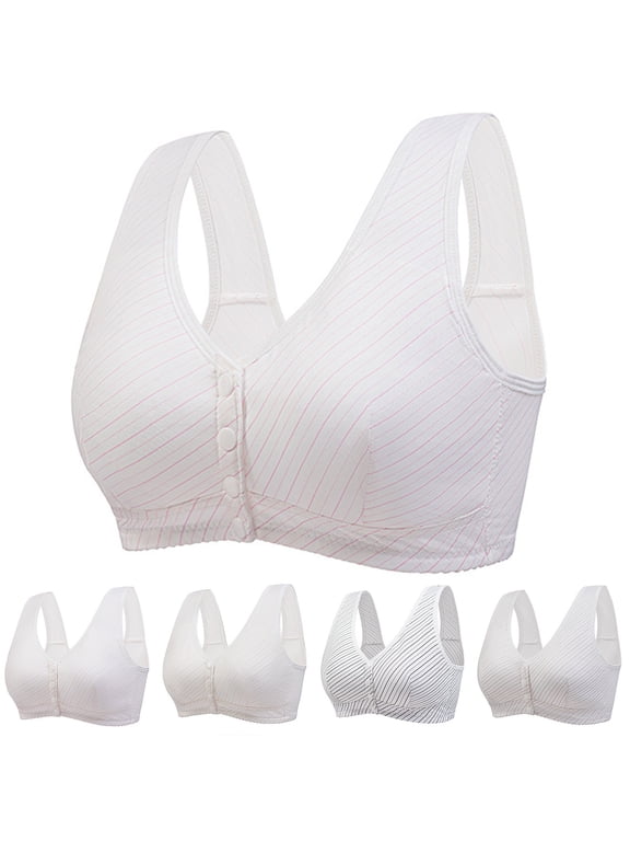 Women Wireless Bra Plus Size Comfy Front Closure Wireless Breathable Seamless Everyday Bra