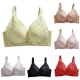 thumbnail image 1 of Rvasteizo Women Lace Bra Lace Embroidery Back Closure Push Up Cup Breathable Comfy Wireless Wear, 1 of 5