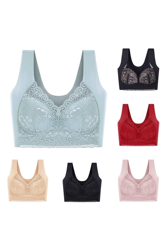 Women Plus Size Ice Silk Wireless Bra Breathable Lift Tank Bra