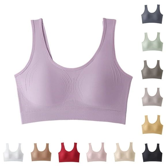 Rvasteizo Women Bandeau Bra Comfy Wide Strap Tank Everyday Bra