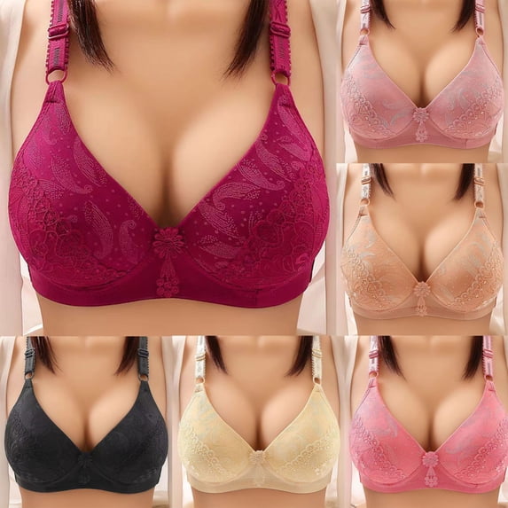 Rvasteizo Women Wireless Bra Plus Size Wireless Bust Lift Breathable Comfy Everyday Bra