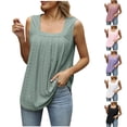 thumbnail image 1 of Rvasteizo Tank Tops for Women Ruched Hollow Sleeveless Swallow Tail T Shirt Style Light Summer Ladies Camisole Blouse, 1 of 5