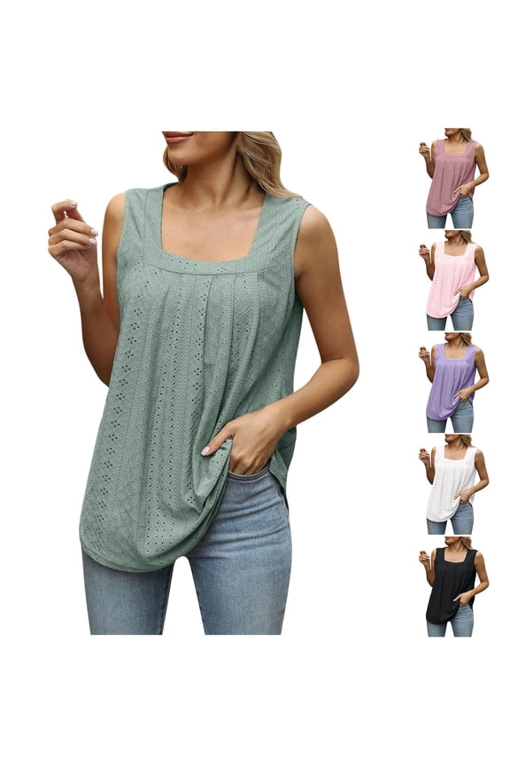 Tank Tops for Women Ruched Hollow Sleeveless Swallow Tail T Shirt Style Light Summer Ladies Camisole Blouse