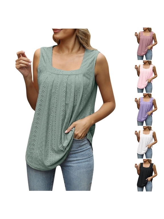 Tank Tops for Women Ruched Hollow Sleeveless Swallow Tail T Shirt Style Light Summer Ladies Camisole Blouse