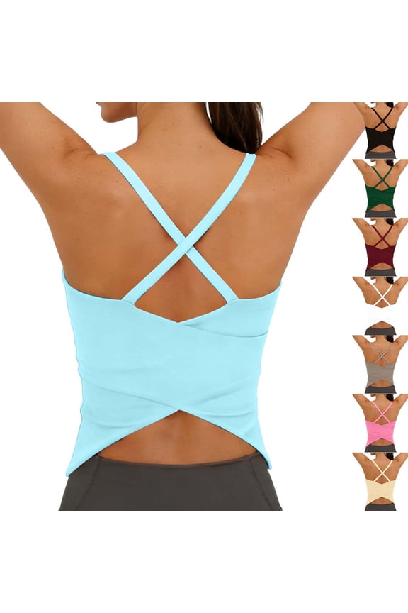 Women Sleeveless Solid Backless Tank Top Breathable Fabric for Outdoor Exercise Wear