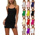 thumbnail image 1 of Rvasteizo Women Solid Cami Bodycon Mini Dress Slim Casual Short Dress, 1 of 5