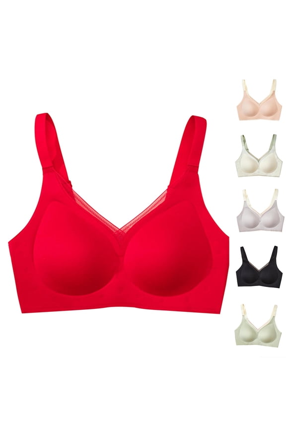Women Seamless Bra Solid Soft Support Naked Feel Jelly Side Everyday Bra