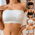 thumbnail image 1 of Rvasteizo Women Lace Bra Solid Wireless Lace Bandeau Back Netting Seamless Everyday Bra, 1 of 5