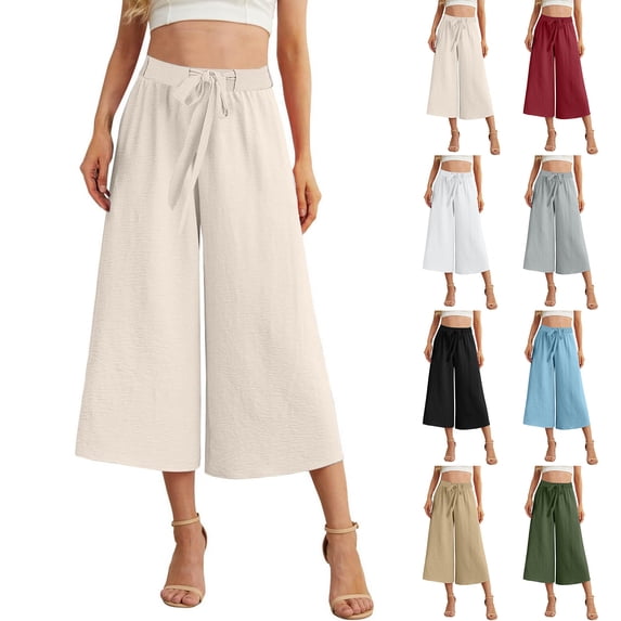 Rvasteizo Women Solid Long Length Loose Wide Leg Pants