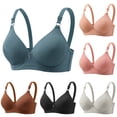 thumbnail image 1 of Rvasteizo Women Wireless Bra Solid Ribbed Back Closure Adjustable Straps Thin Cup Breathable Wear, 1 of 4
