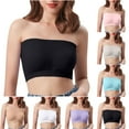 thumbnail image 1 of Rvasteizo Women Bandeau Bra Base Layer Bandeau Padded Wireless Solid Color Everyday Bra, 1 of 3