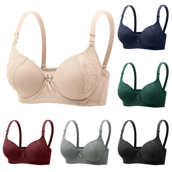 Rvasteizo Women Lace Bra Solid Underwire Backless Bust Support Everyday Bra