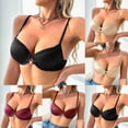 thumbnail image 1 of Rvasteizo Women Lace Bra Solid Wireless Diamond Buckle Bust Gathering Everyday Bra, 1 of 5