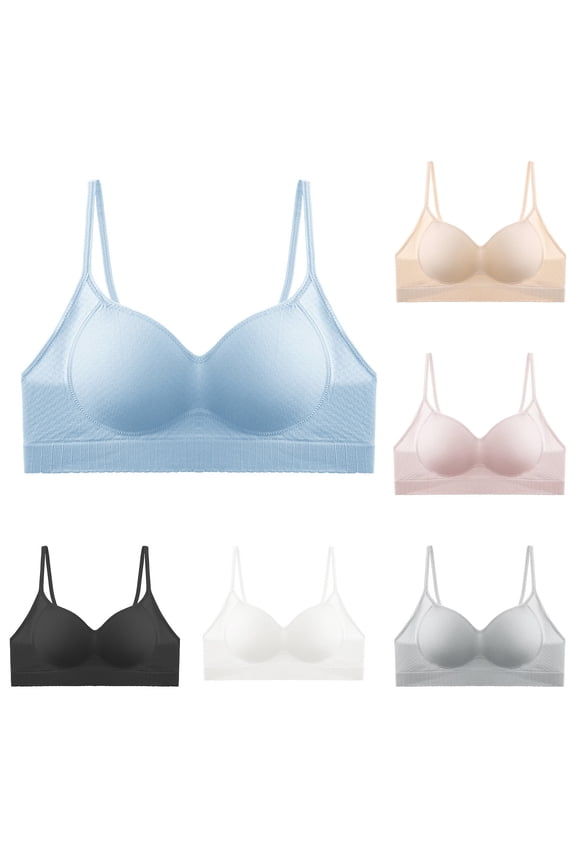 Women Solid Wireless Open Back Bra Lift Back Support Bra