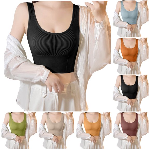 Rvasteizo Women Bandeau Bra Wireless Breathable Outerwear Base Tank Everyday Bra